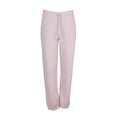 Women's dusty rose fleece jogger pants with drawstring waist and tapered legs