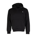 Men's black fleece pullover hoodie with hood and kangaroo pocket