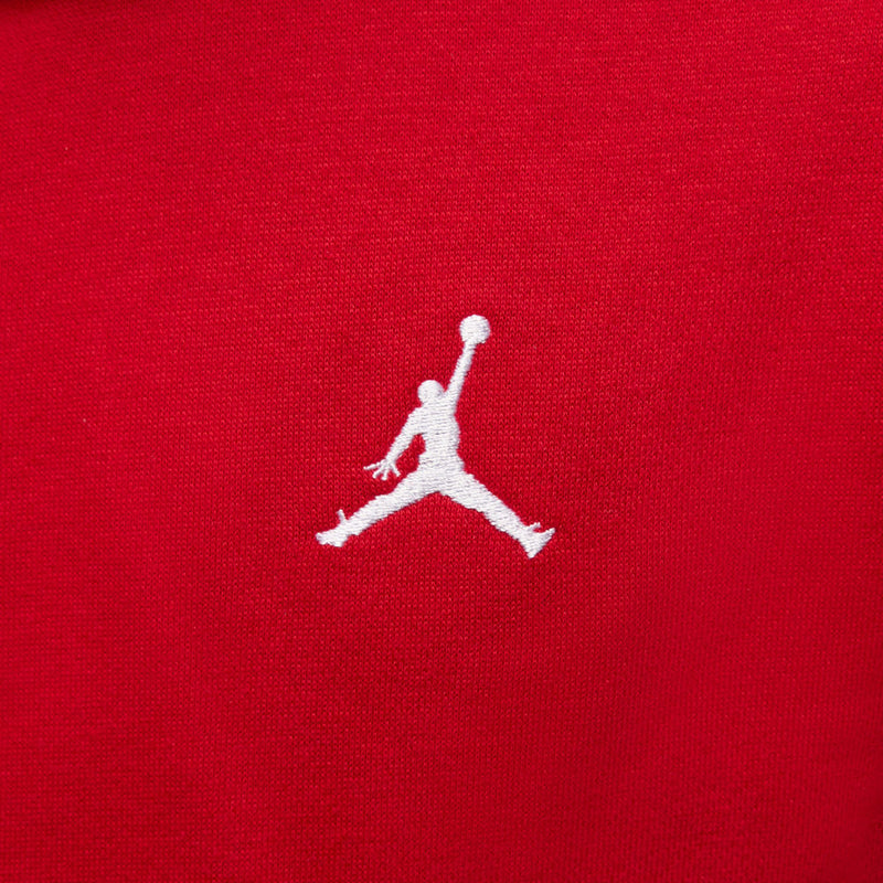 White Jumpman logo on red fleece youth hoodie