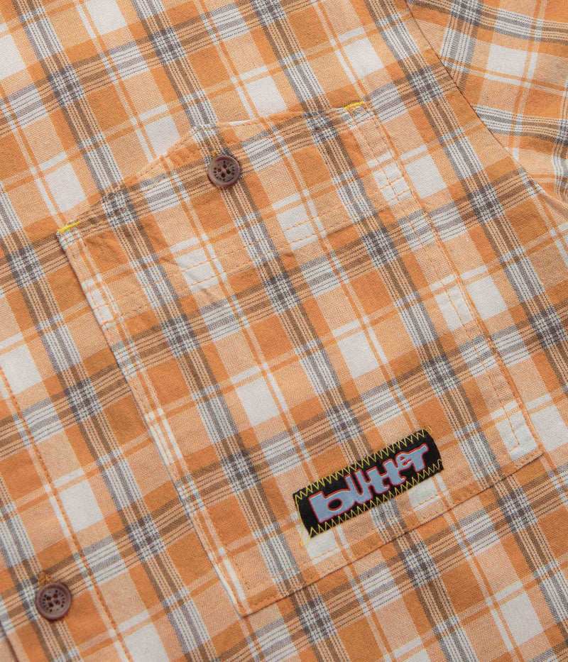 Butter Goods Asymmetrical Short Sleeve Shirt in Mustard