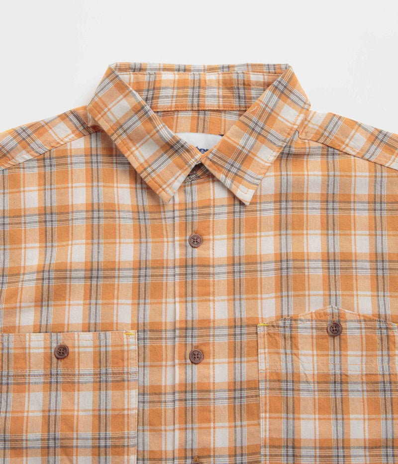 Butter Goods Asymmetrical Short Sleeve Shirt in Mustard