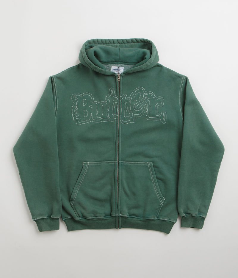 Butter Goods Breakdown Zip-Thru Hoodie in Washed Fern
