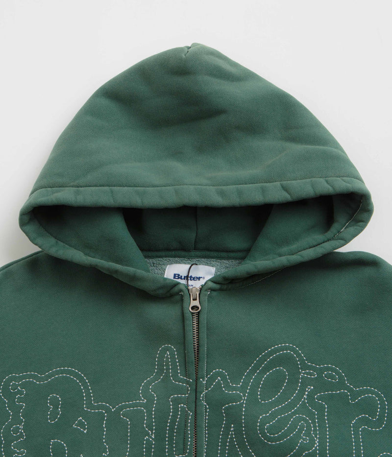 Butter Goods Breakdown Zip-Thru Hoodie in Washed Fern