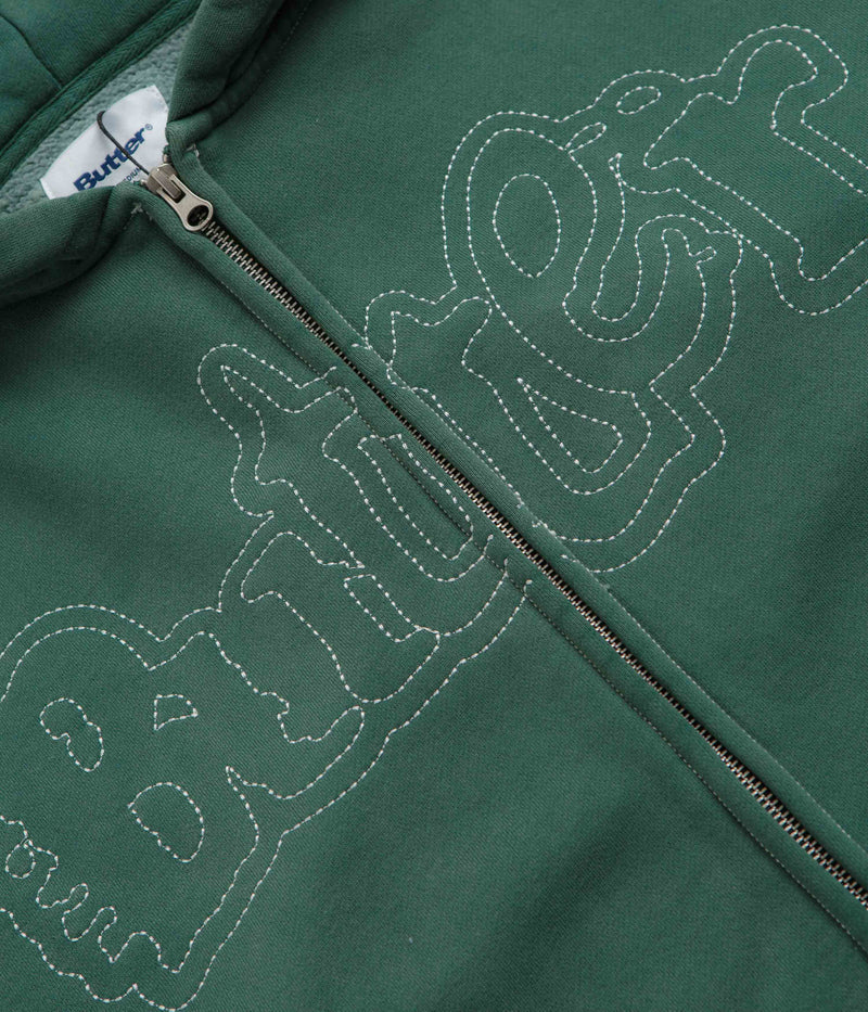 Butter Goods Breakdown Zip-Thru Hoodie in Washed Fern