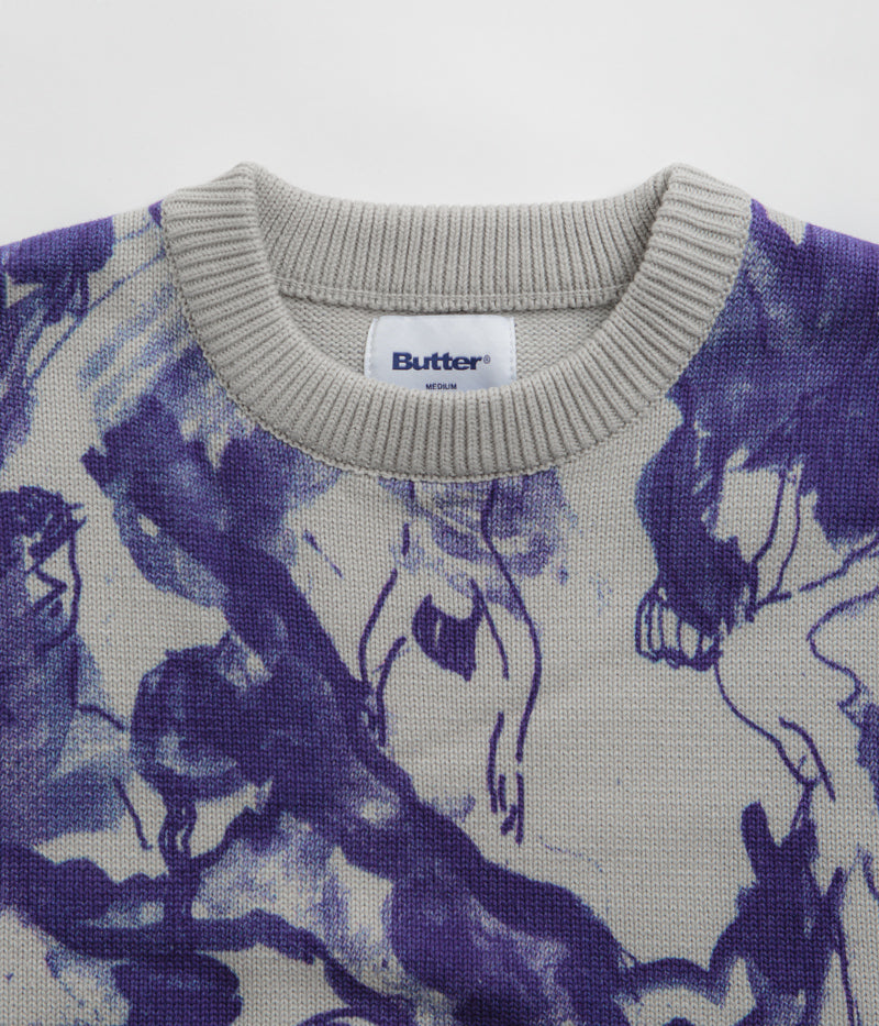 Butter Goods Davide Knit Sweatshirt in Grey