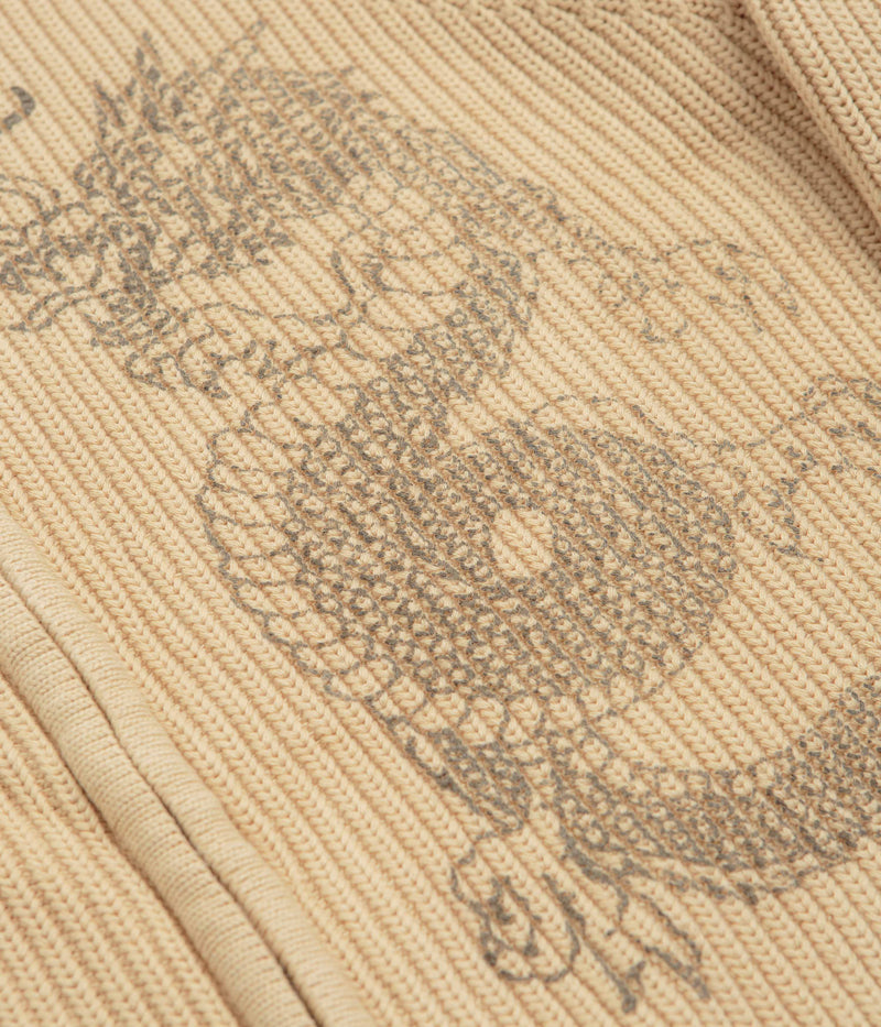 Butter Goods Dragon Zip-Thru Knit Sweatshirt in Sand