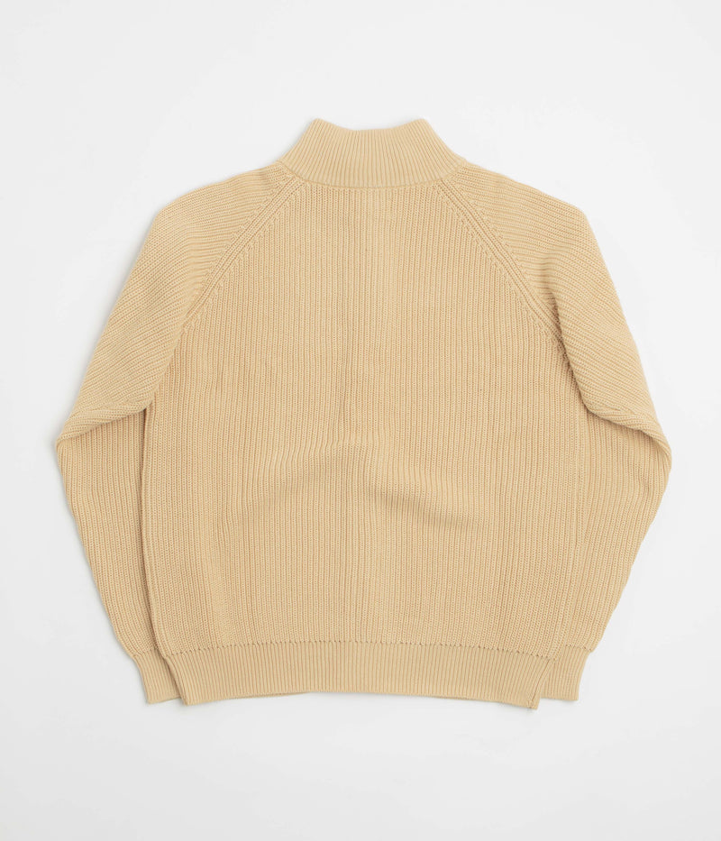 Butter Goods Dragon Zip-Thru Knit Sweatshirt in Sand