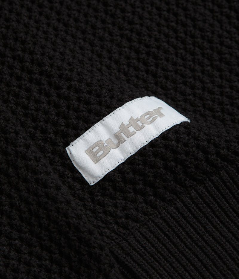 Butter Goods Scribble Knit Sweatshirt in Black
