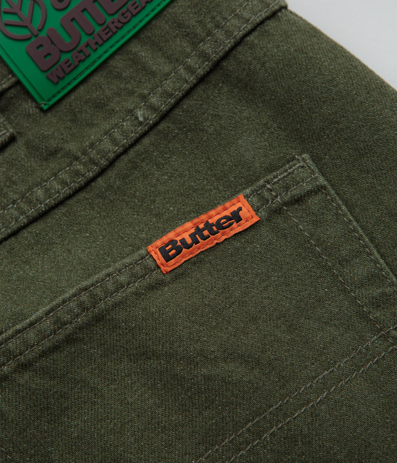 Butter Goods Weathergear Denim Shorts in Faded Army