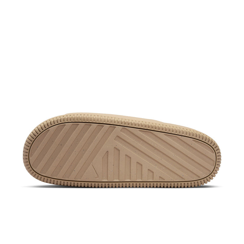 Khaki slide sandal outsole with textured tread for traction