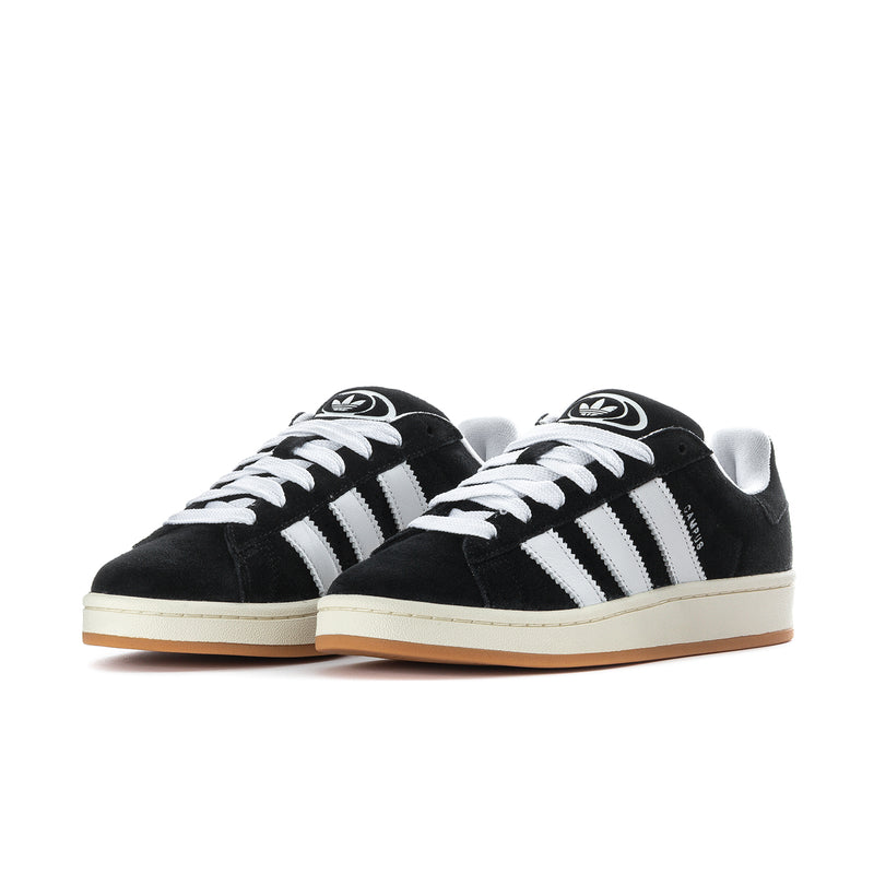 Men's adidas Campus 00s sneakers, front view with white stripes and black tongue logo