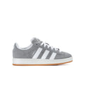 Youth Adidas Campus sneakers in grey suede with white stripes and gum sole