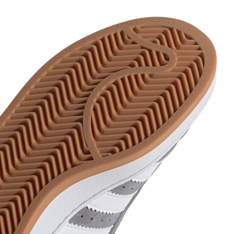 Youth Adidas Campus outsole close-up with brown gum tread pattern