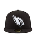 Black baseball cap with white Cardinals bird logo on front panel