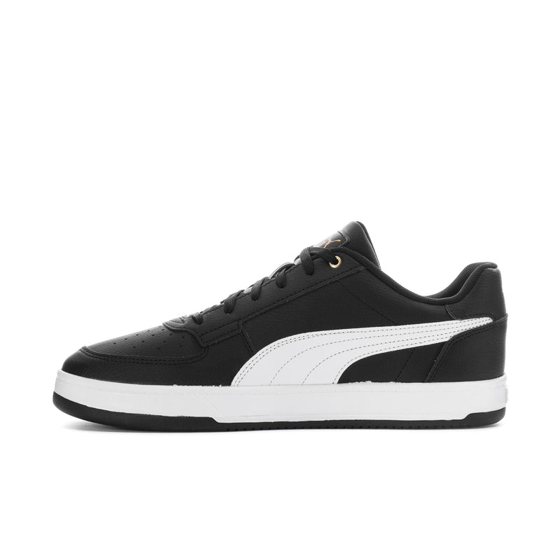 Men's Caven 2.0 sneakers, black leather look with white side stripe and lace-up design