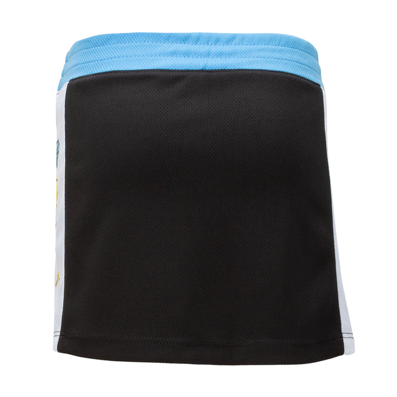 Toddler skort set black skort with blue waistband and white side panel
