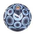 Mini soccer ball with light blue and dark panels, circular ring pattern, Chivas crest