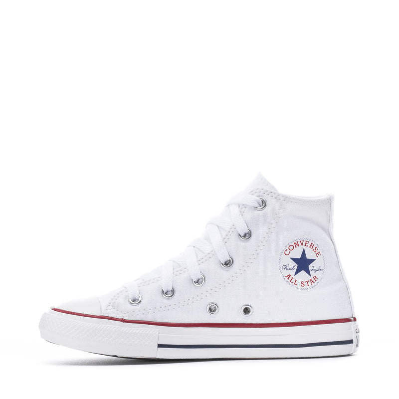 Kids' Optical White Chuck Taylor All Star high-top sneaker with heel logo patch