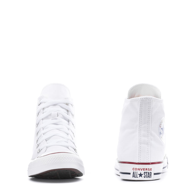 Youth high-top sneakers, Optical White canvas lace-up with rubber toe cap
