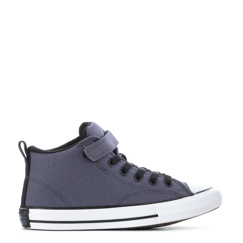Kids high-top Chuck Taylor sneakers in dark blue canvas with hook-and-loop strap