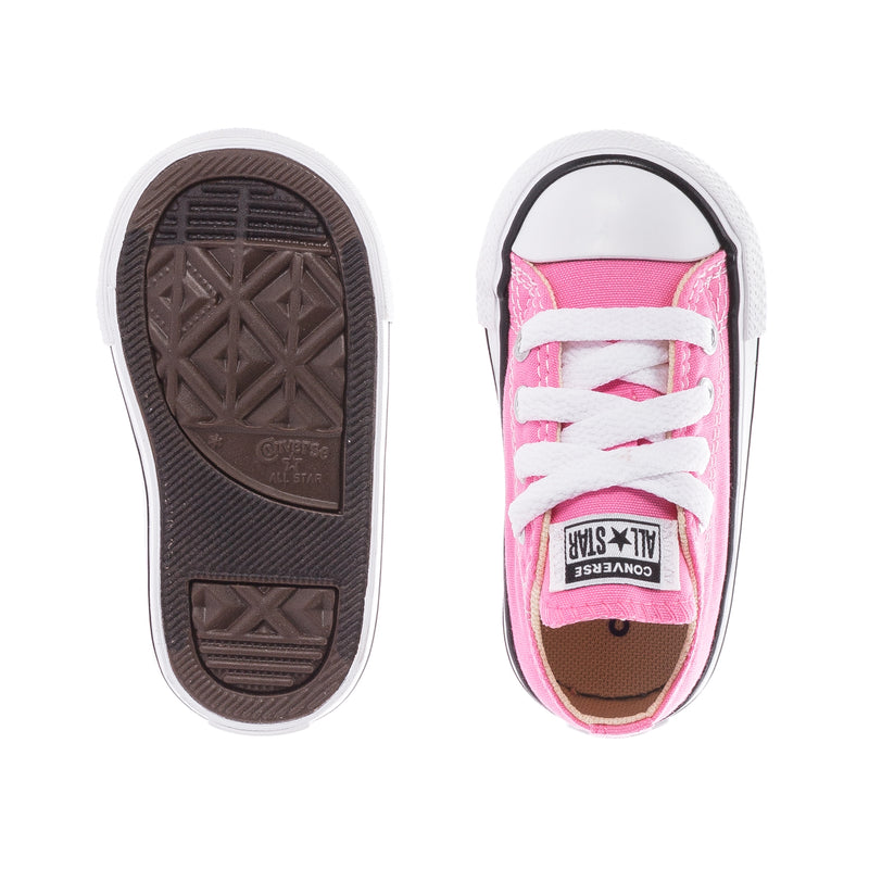 Toddler pink Chuck Taylor sneaker soles, treaded rubber bottom and heel