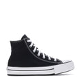 Youth Chuck Taylor high-top platform sneaker, black canvas with white laces and sole
