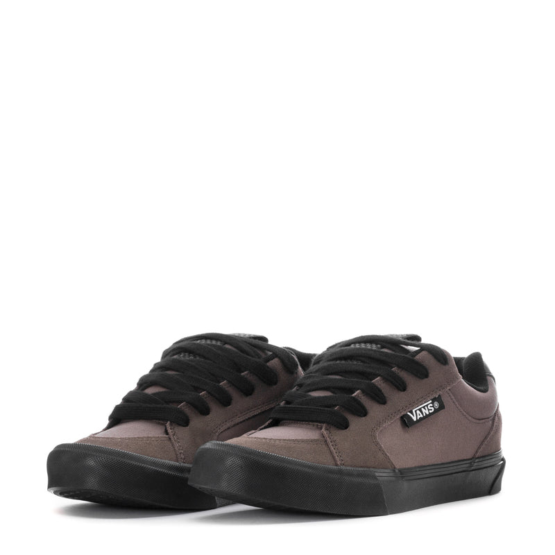 Vans chukka-style lace-up sneakers pair, mauve uppers and black soles