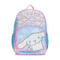 Cute character backpack, light blue with pink trim and front zipper pocket