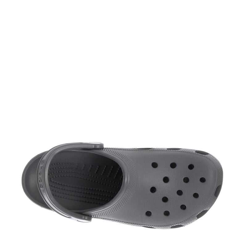 Men's classic clogs in slate grey, side vent holes and textured upper.