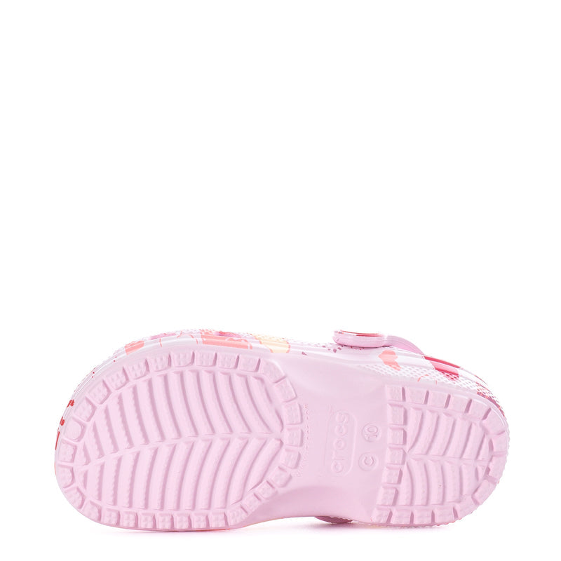 Toddler pink clog outsole tread, textured grip bottom