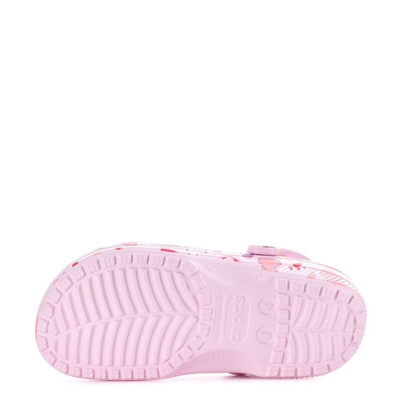 Youth pink clog outsole with textured tread for grip