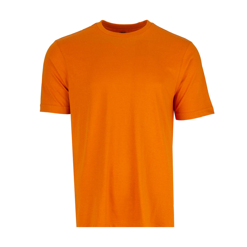 Men's orange crew-neck short-sleeve T-shirt, front view