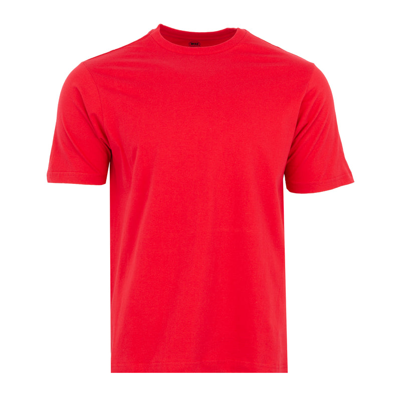 Men's red crew neck T-shirt with short sleeves