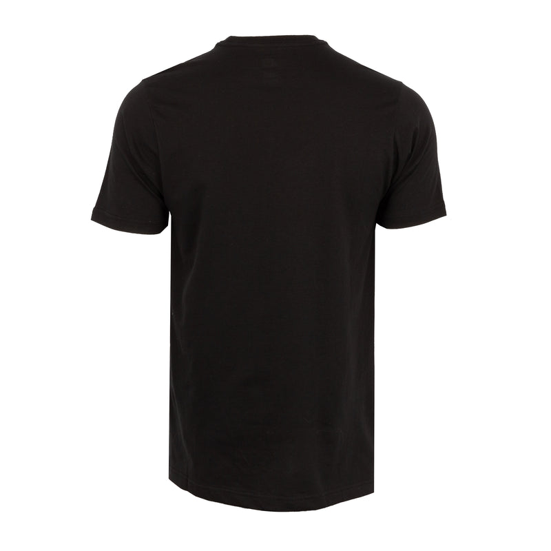 Men's black crew-neck short-sleeve T-shirt, back view