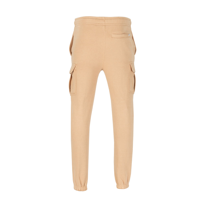 Men's hemp fleece cargo sweatpants with drawstring waist and back cargo pocket