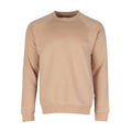 Men's hemp fleece crew sweatshirt, beige tan raglan sleeves