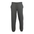 Men's charcoal fleece sweatpants with drawstring waist and tapered cuffs