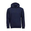 Men’s navy fleece pullover hoodie with hood, drawstring and front kangaroo pocket