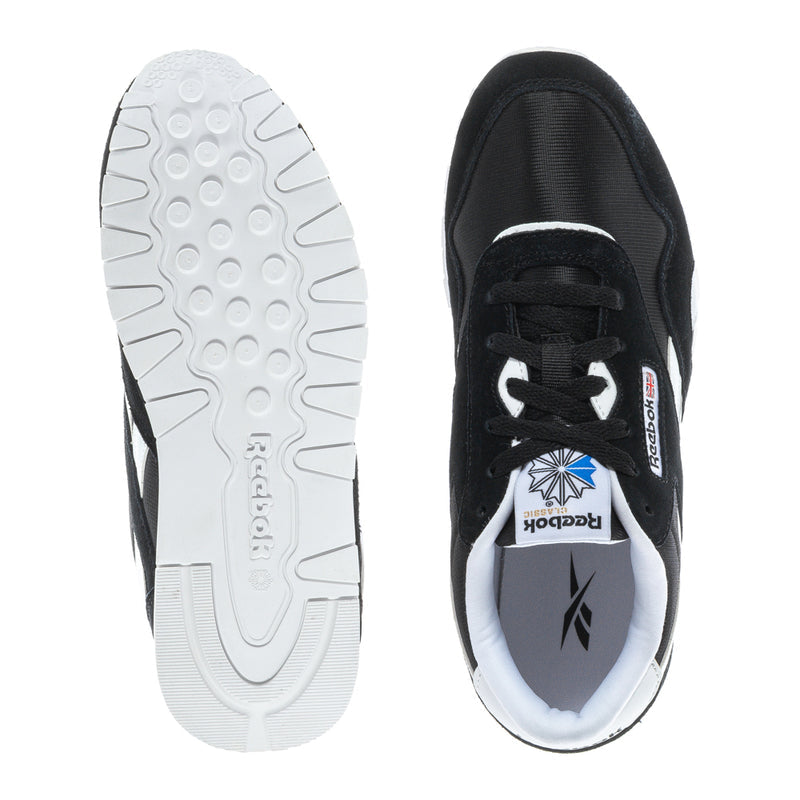 Reebok youth black-and-white sneakers, lace-up with textured outsole