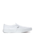 Youth white slip-on sneakers with VANS side logo and stitched canvas upper