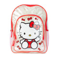 Transparent red-trim Hello Kitty backpack with front character face print and zip closure