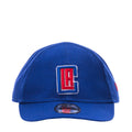 Infant blue baseball cap with front H logo patch and red/white details
