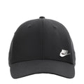 Black Nike strapback cap with embroidered swoosh on front panel