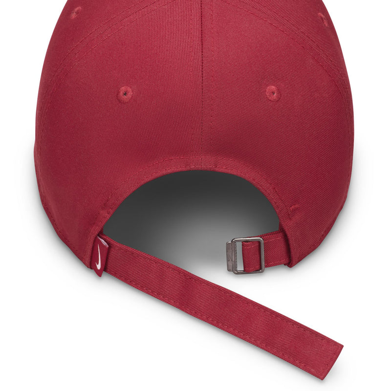 Maroon Nike cap back with adjustable strap and metal buckle