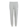 Youth dark grey heather fleece jogger pants with elastic waistband and leg cuffs