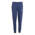 Youth midnight navy fleece jogger pants with white Nike logo, elastic waistband.