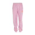 Youth plum fleece graphic sweatpants with ribbed cuffs and drawstring waist