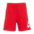 Kids French terry shorts in University Red with elastic waistband and side logo
