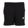 Black youth french terry shorts with elastic waistband and Nike logo