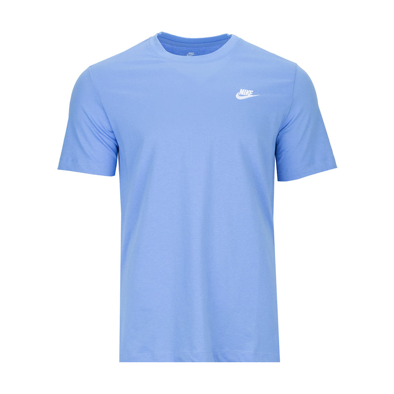 Men's crewneck tee in light blue with small white Nike logo on chest